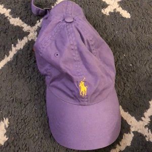 Purple and yellow polo hat